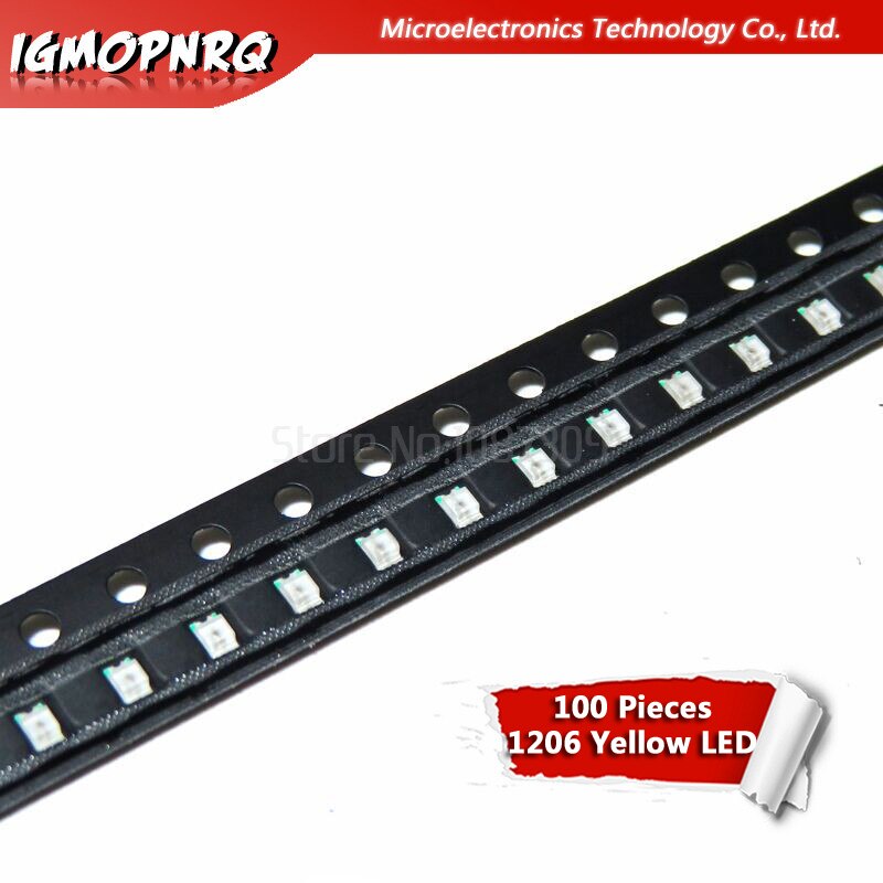 100 stuks Geel 0805 SMD LED diodes light