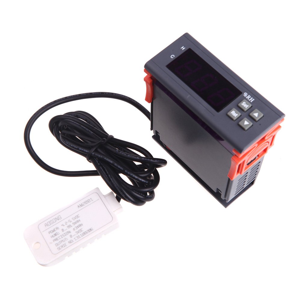 10A 12V Mini Digital Humidity Controller Air Moisture Sensor Measuring Range 1% ~ 99% Moisture Meters LCD Humidity Controller