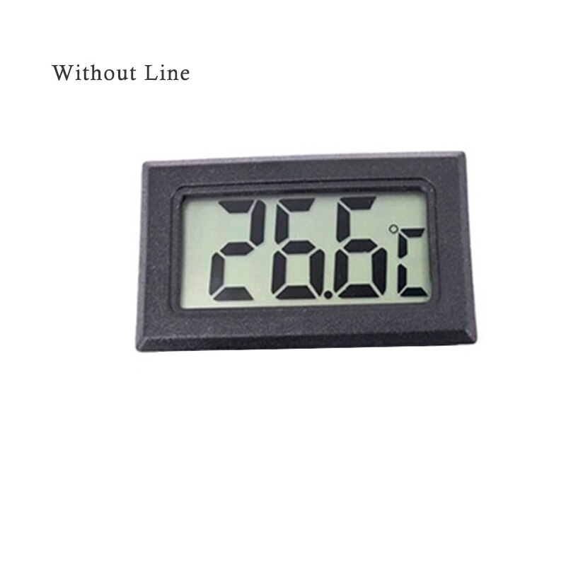 Mini dijital LCD termometre buzdolabı dondurucu için sıcaklık-50 ~ 110 derece su geçirmez akvaryum termometresi dijital LCD 1/2 /3/5M: Black Without Line