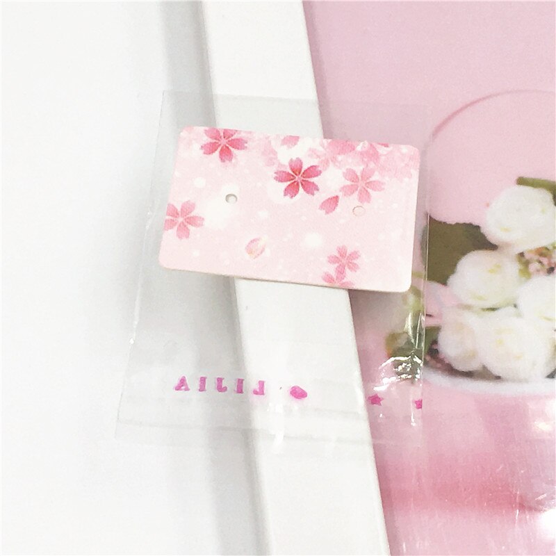 200Pcs 2.5x3.5cm Paper Earring Packaging Cards Multi-style Ear Studs Packaging Card Jewelry Display Card With OPP Bags: White2