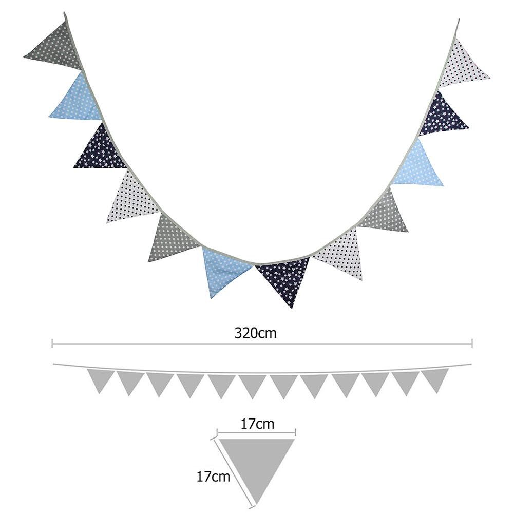 3.2m vimpel 12 flaggor färgglada flaggor prick bomullsspurv banderoll flagga dekor barn girlander barn pojke flicka bunting rum dekor