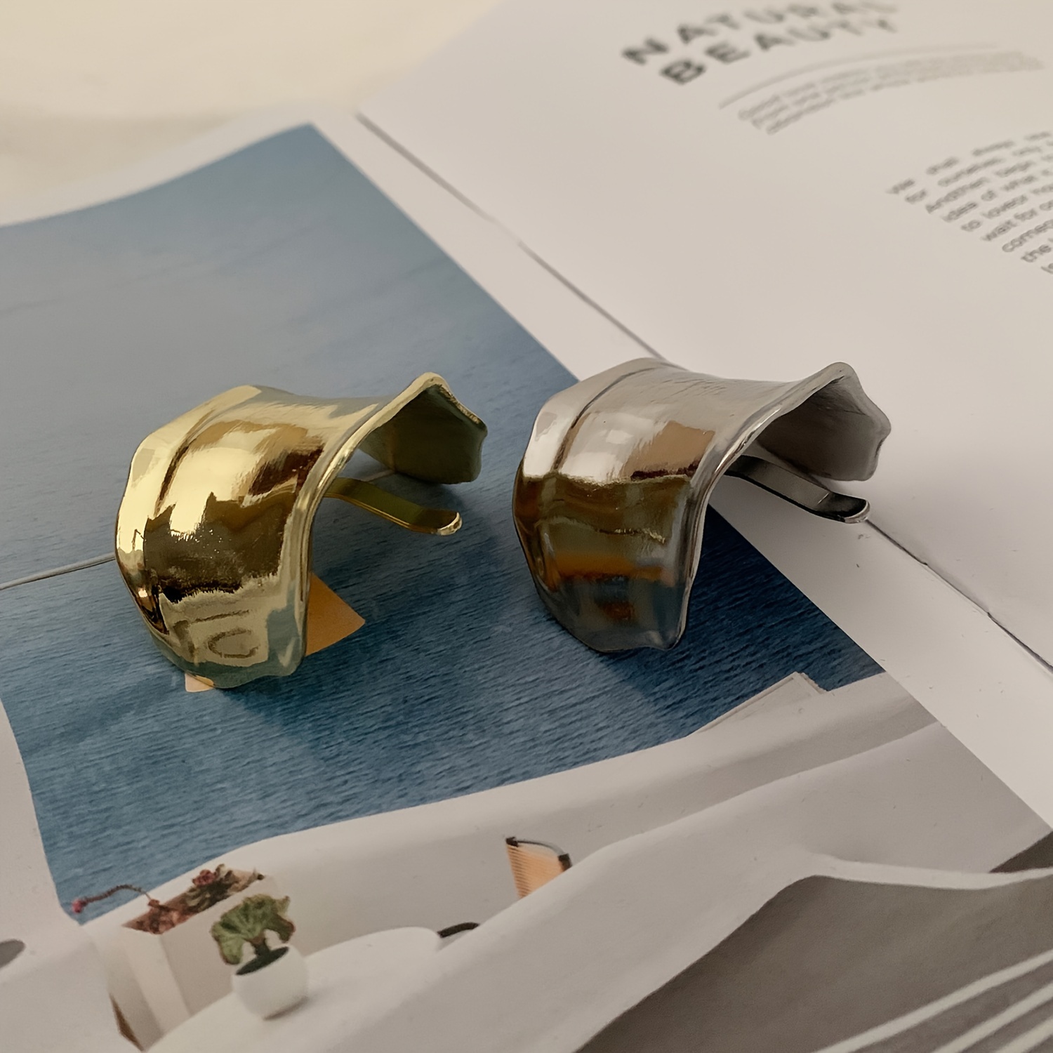 Horquilla de Lava cóncava-convexa Irregular de Metal coreano para mujer, coleta Retro de , tocado con horquillas