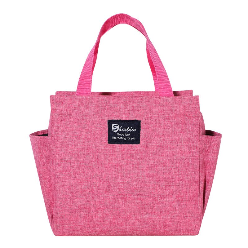 Large Capacity Cooler Bag Oxford Portable Zipper Thermal Lunch Bags Insulated Freezer Bag Camping Picnic Bag: Pink