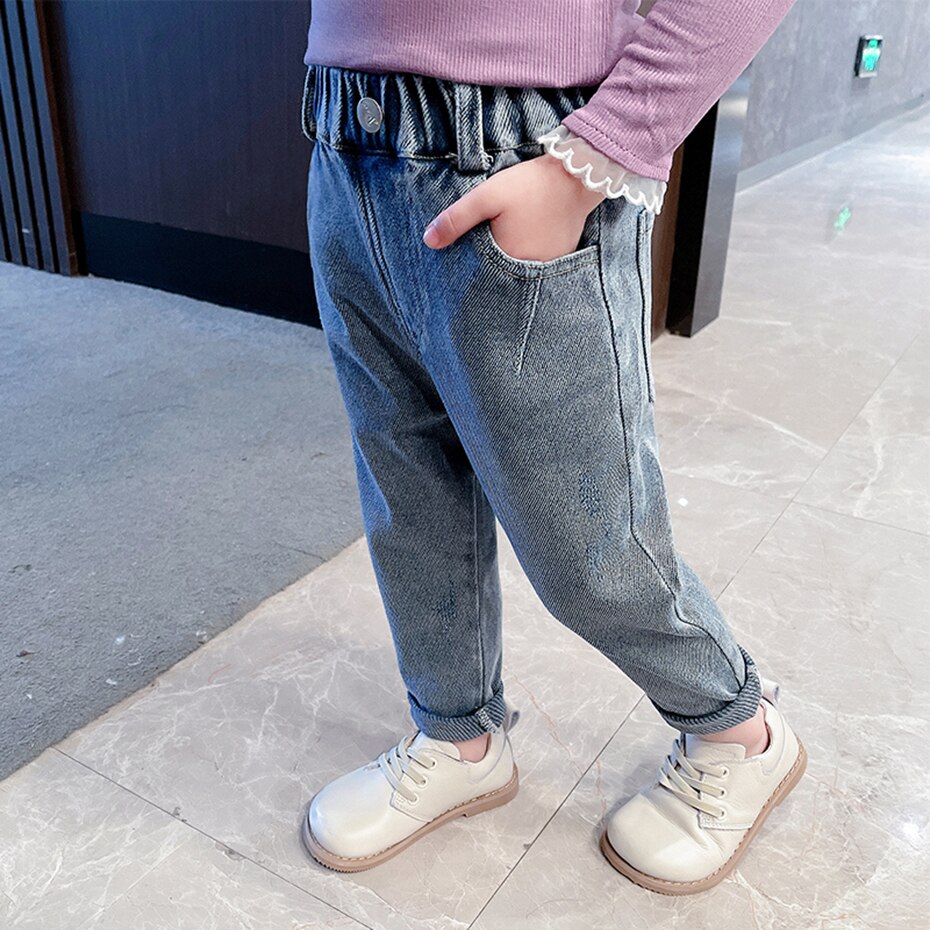 Girls Jeans Ripped Girl Jeans Spring Autumn Jeans For Kids Girls Casual Style Baby Girl Clothes