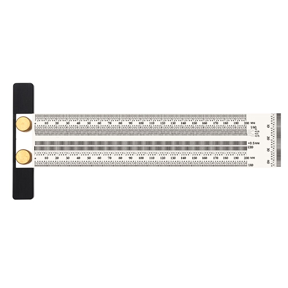 Regla de escala de acero inoxidable 180/200/300/400mm regla de agujero tipo T marcador de carpintería marcador de línea herramienta de medición de carpintero