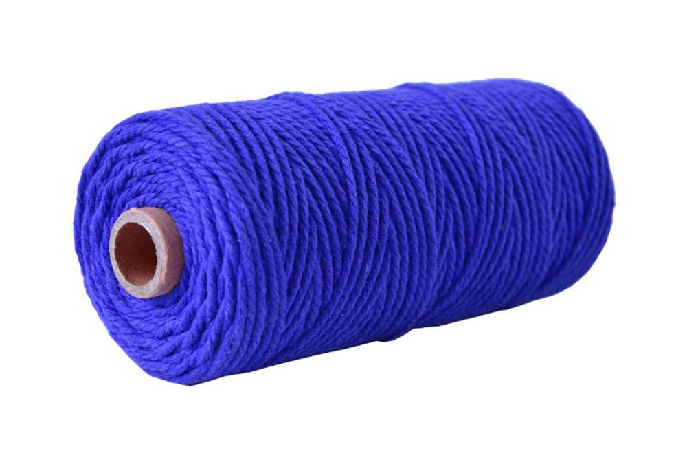 2mm diy knutsel macramé touw touw kleurrijk katoenen gedraaid koord 100 meter: Blauw