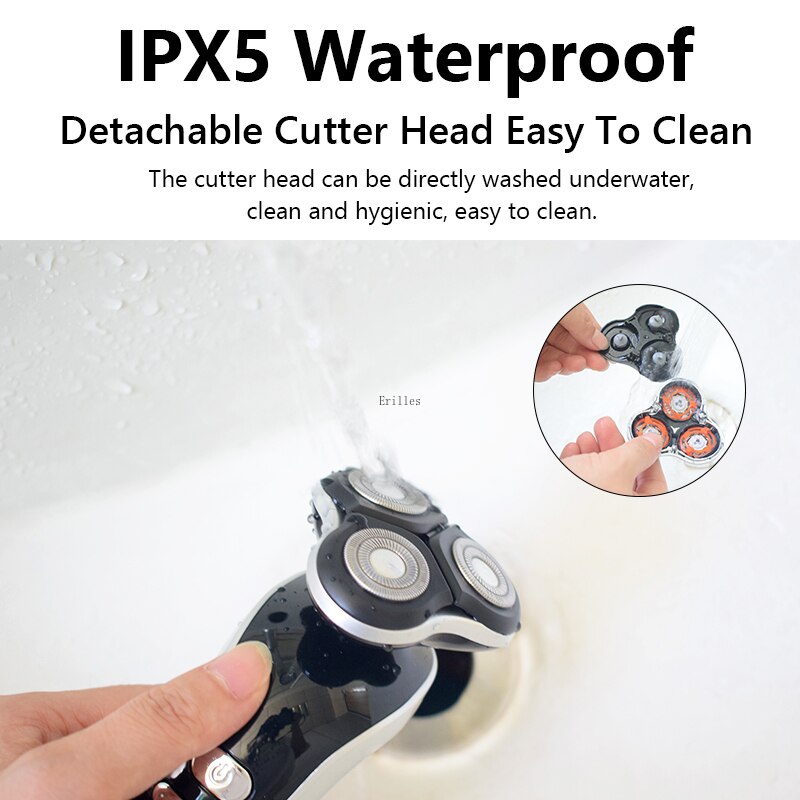 Rasoir électrique 4D pour hommes, lavage complet du corps, Rechargeable par USB, couteau à barbe