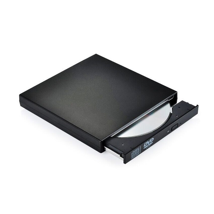 Externe Dvd Drive Usb 2.0 Cd Burner Cd/Dvd Optische Drive, slanke Draagbare Dvd Cd Rom Brander Schrijver Duplicator Voor Laptop Pc: Black