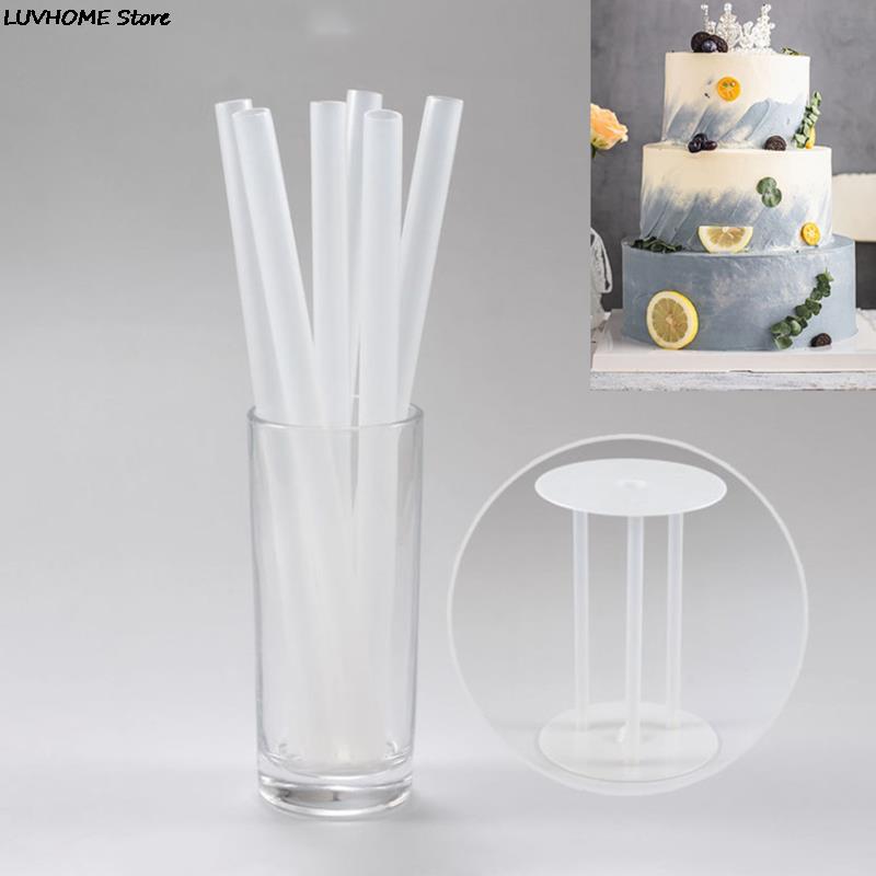 10 Stück wieder verwendbare 24cm 30cm Kuchen dübel weiße Plastik kuchen Stütz stangen runde Dübel Strohhalme