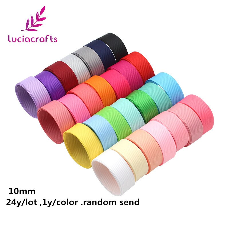 Lucia Ambachten 24y/Lot Willekeurige Gemengde Grosgrain Linten Bow Ambachten Diy Naaien Handgemaakte Wikkelen Materialen Accessoires T0506: 10mm 24y