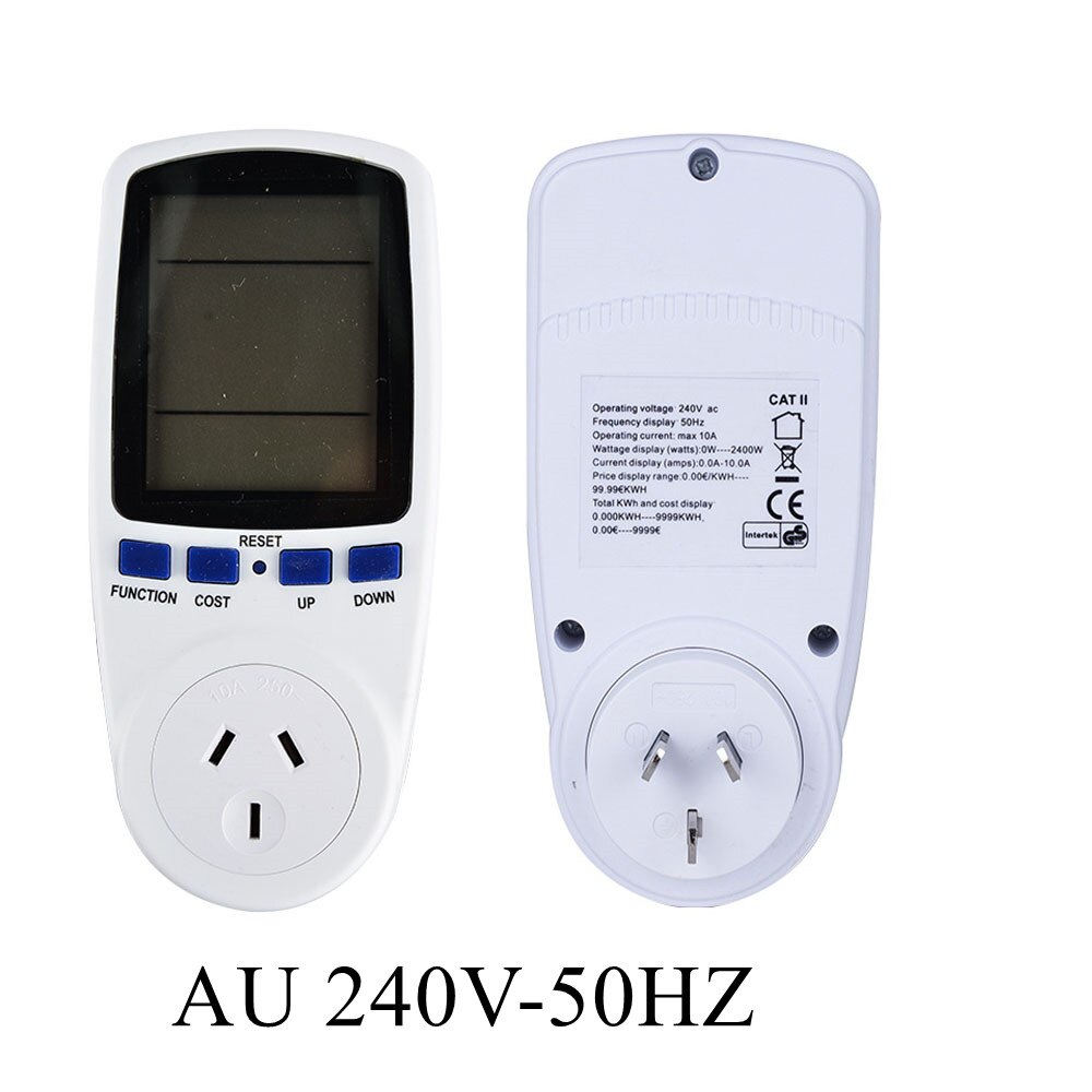 Vermogensmeter digitale wattmeter kwh watt monitor stopcontactanalysator elektrische meetinstrumenten eu br  ac 230v-250v 110v-130v: Stekker