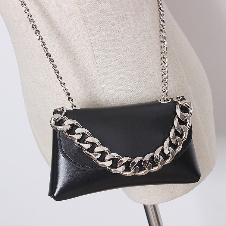 PU taille Packs femmes blanc cuir synthétique polyuréthane noir taille ceinture téléphone sac maquillage portefeuille Double large chaîne sac de messager