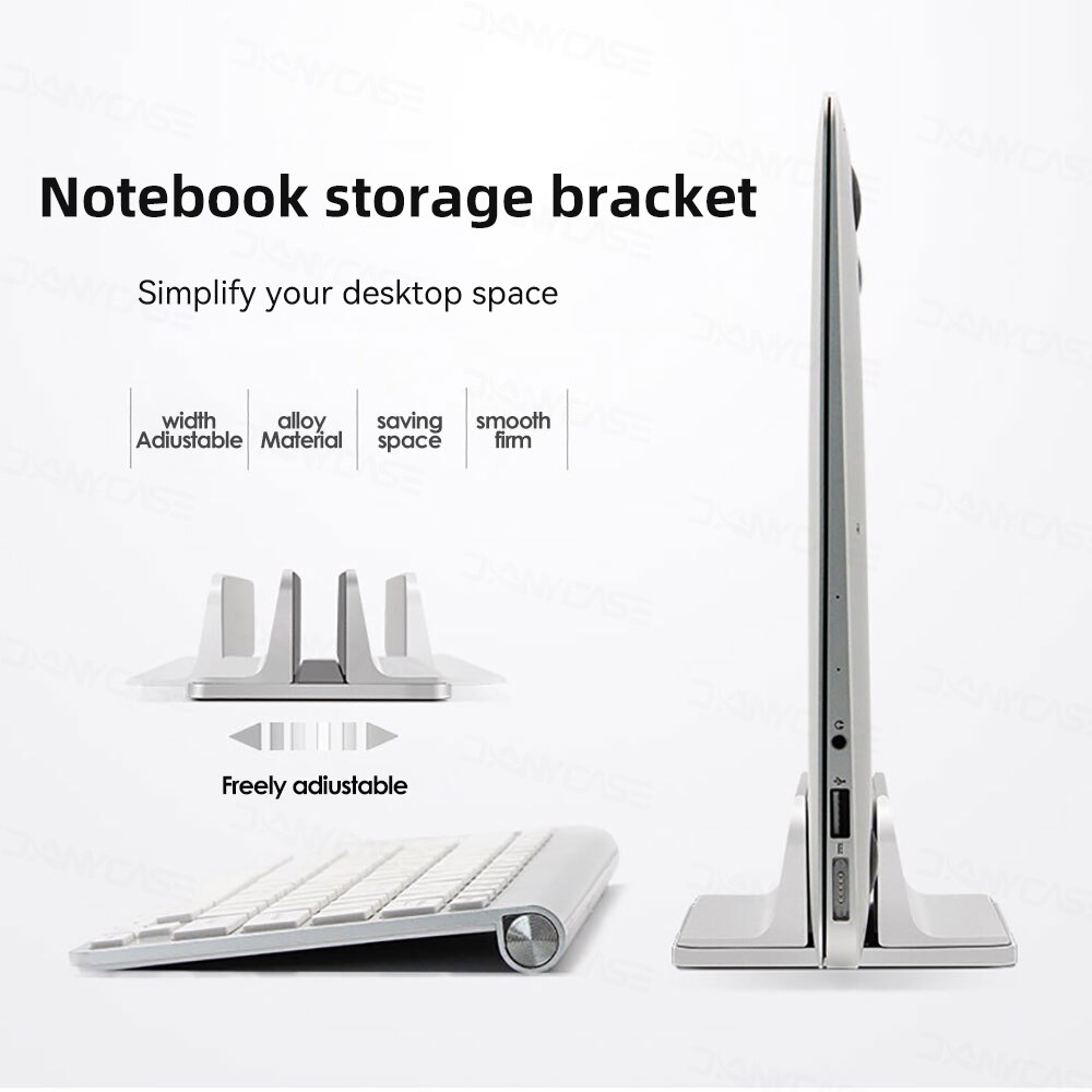 Vertical Laptop Stand For Macbook Air Pro 13 15 16 Desktop Aluminum Stand With Adjustable Dock Size For Notebook Stand