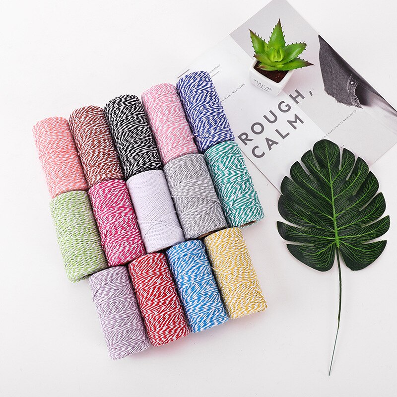 Sznurek bawełniany sznurek piekarski kolorowe sznurki bawełniane sznurek makrama sznurek sznurkowy DIY tekstylia domowe pakowanie prezentów dekoracje ślubne 2mm 100M