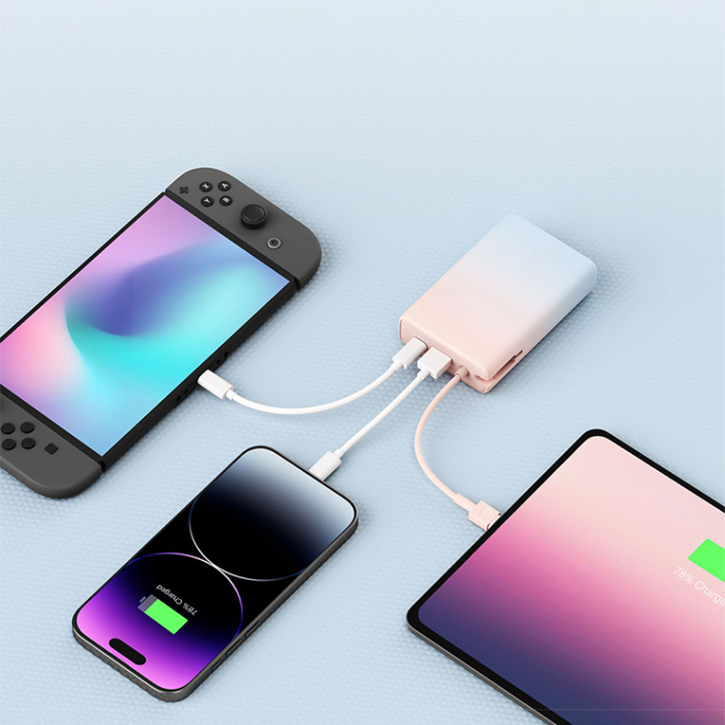 Para iphone cabo embutido power bank 10000mah 22.5w tipo-c carregamento rápido powerbank portátil powerbank