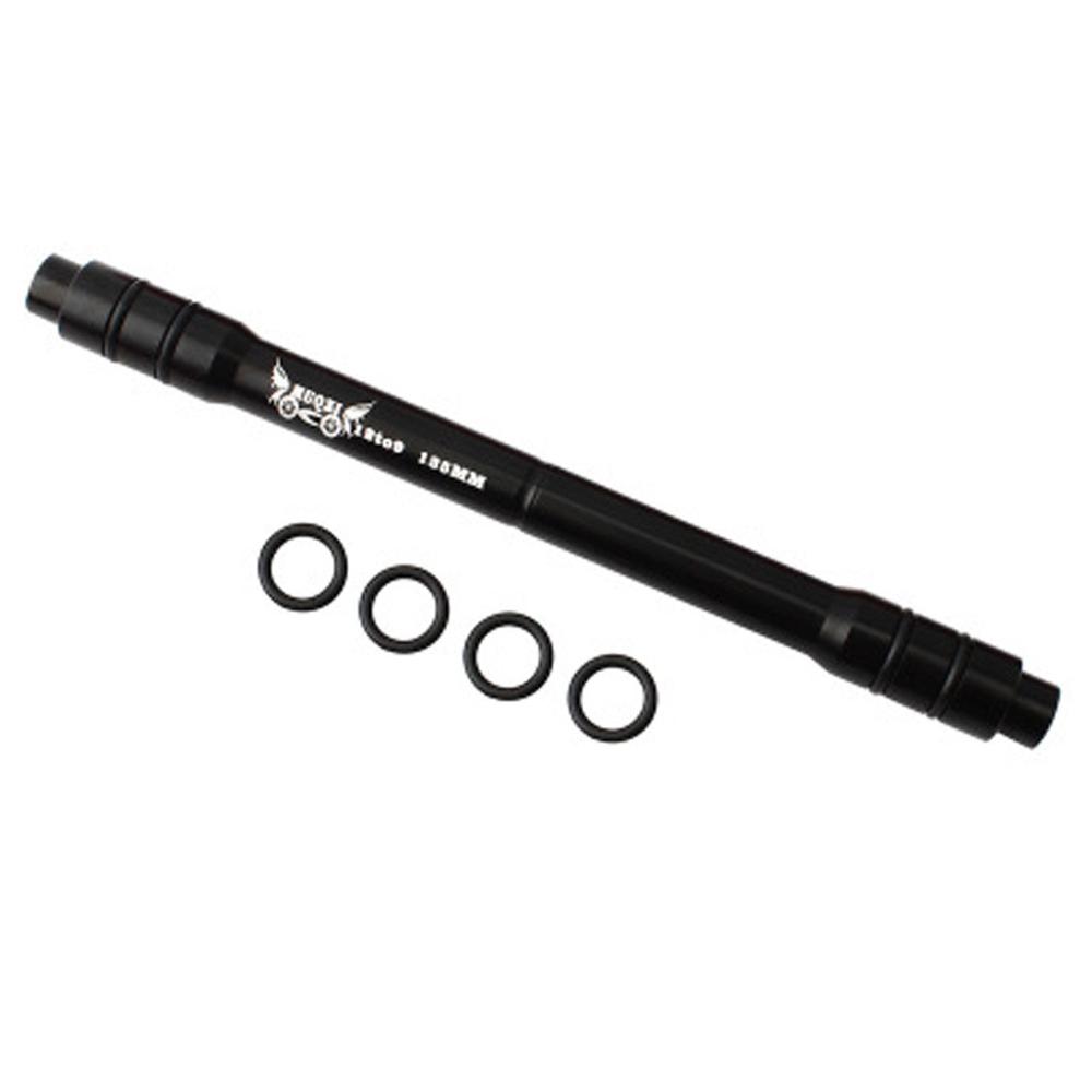 Cykelleje cykeltønde aksel nav konvertering aksel 12 omgange 9 aluminiumslegering quick release konvertering aksel w@: Sort