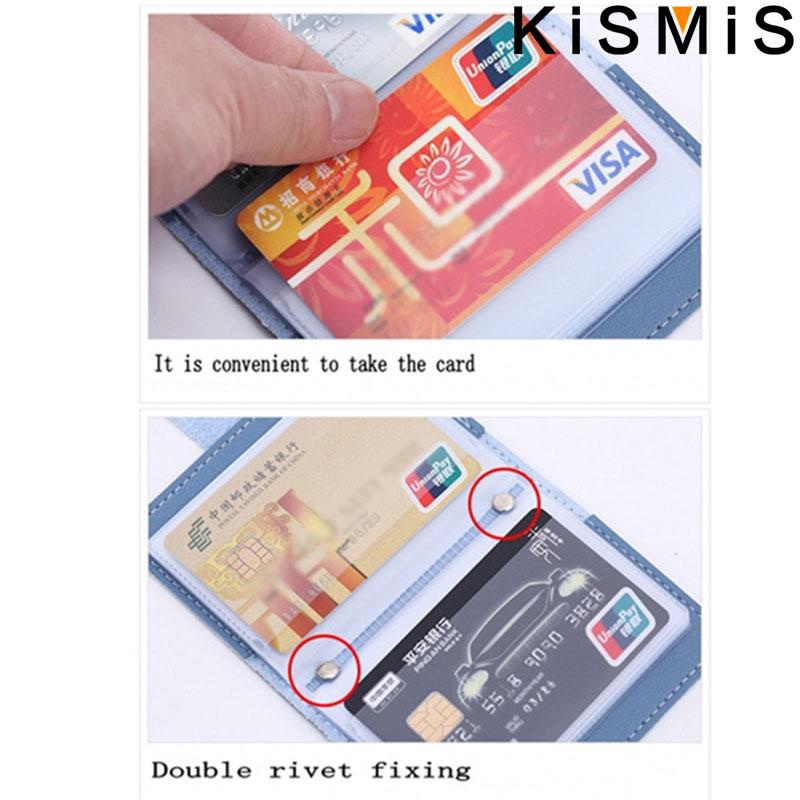 KISMIS 1 PC femmes hommes en cuir 26 fentes ID porte-cartes de crédit RFID blocage portefeuille étui sac de poche