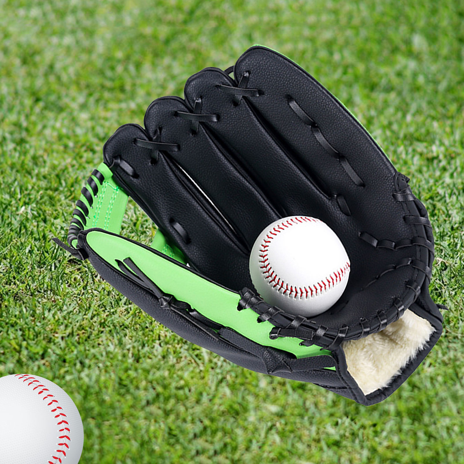 Baseball Handschuhe Leder weicher Ball Teeball Handschuh für Art Jugend Erwachsene Handschuh: Grün S