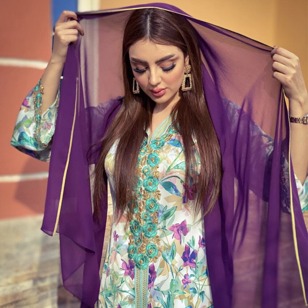 MD No velo Abaya Dubai Turquía musulmana vestido Bohemia manga larga Abayas vestidos islámica ropa de mujer