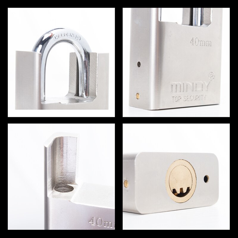 Top Security Solid Lock Door Gate Anti-Theft Heavy Duty Lock with 4 keys Shrouded Hardened Steel Padlock Waterproof Antirust