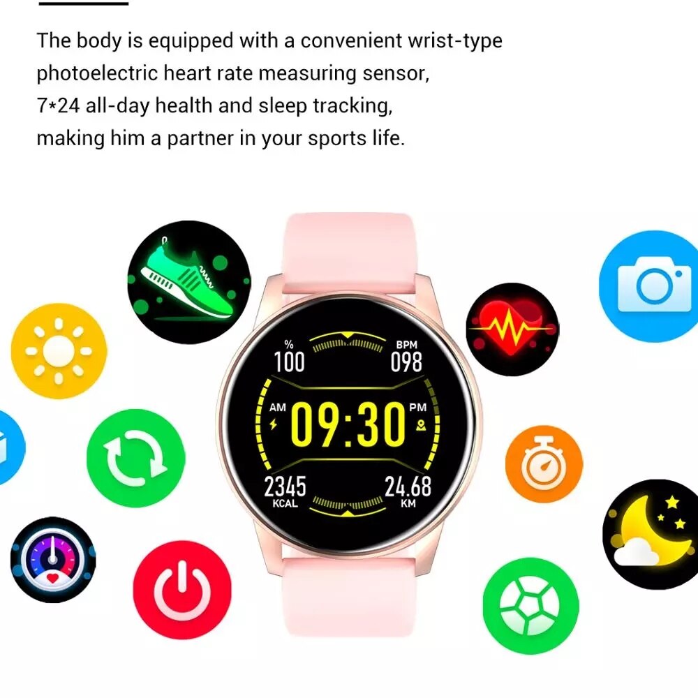 Smartwatch dames hartslagmeter fitnessarmband sporthorloge smartwatch voor dames roze horloges