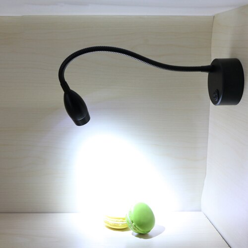 Flexible Pipe 3W LED Desk Portable Light Battery-Powered Picture Lamp Fixture Wireless Spotlight Button Cabinet Jewelry store