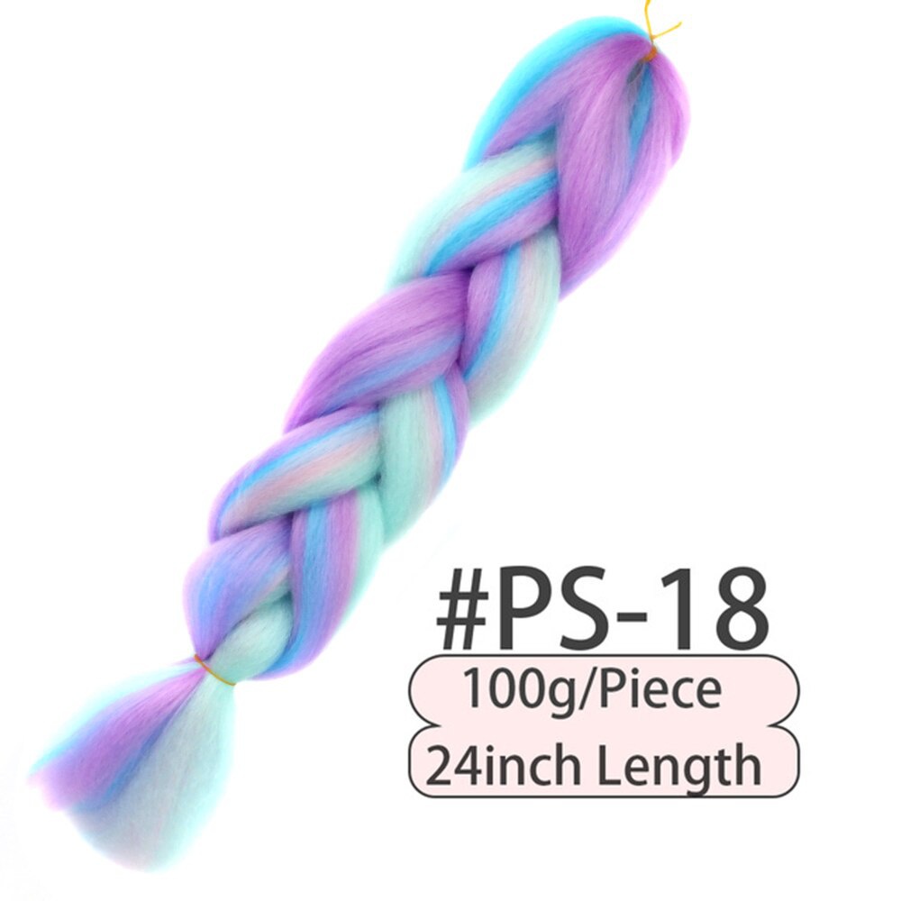 24 cm langt fletningshår 100g 24 cm syntetisk fletningshår ombre flerfarvet hårblanding med fletninger: Default Title