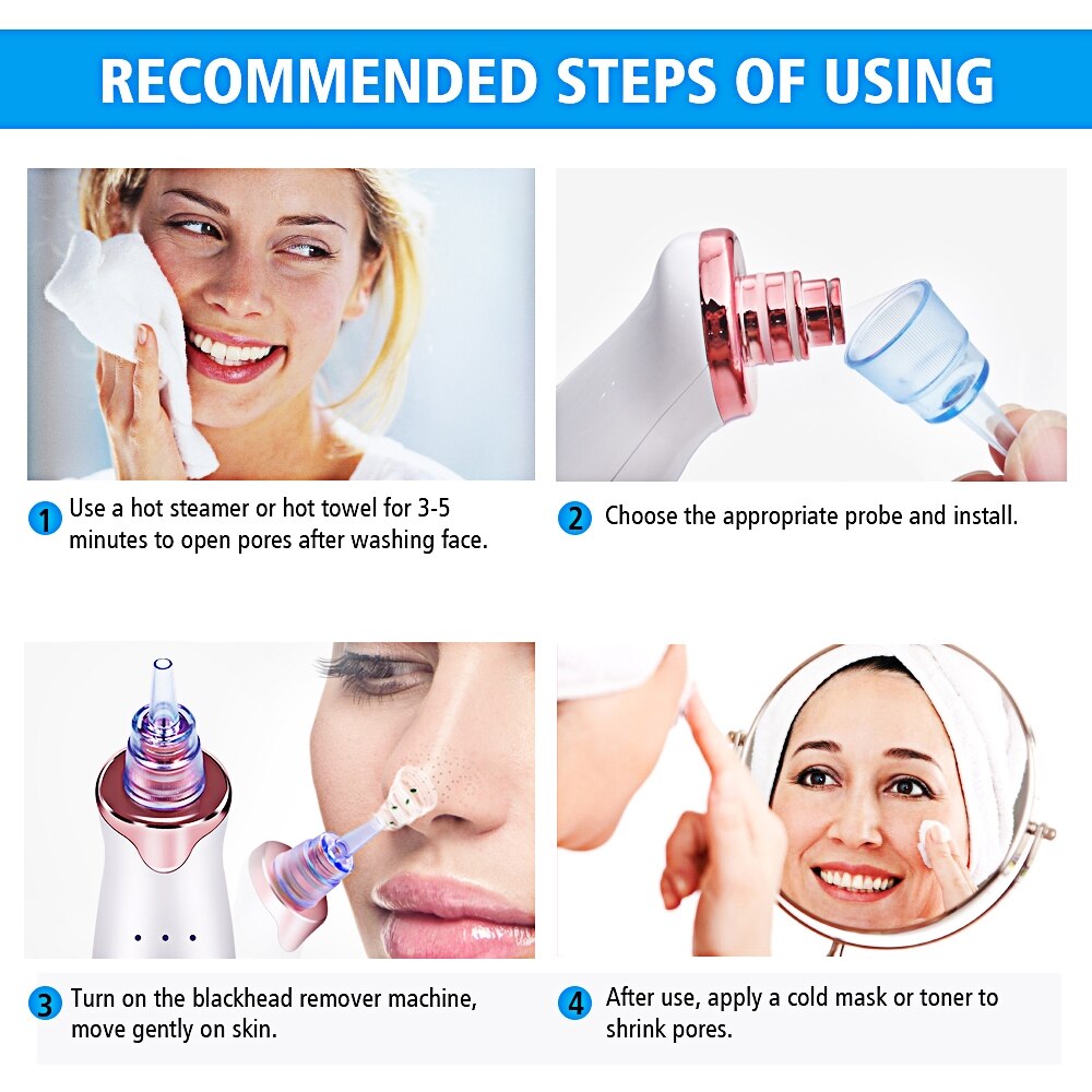 Blackhead Remover Pimple Acne Removal Blackhead Vacuum Tool Skin Care Pore Cleaner Facial Diamond Dermabrasion Machine