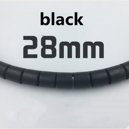 5 Meters 16FT Cable Management Protector Wire Wrap Cord Tidy Organizer Tube Hider Flexible Expandable Home Office Wire Concealer: 28mm black