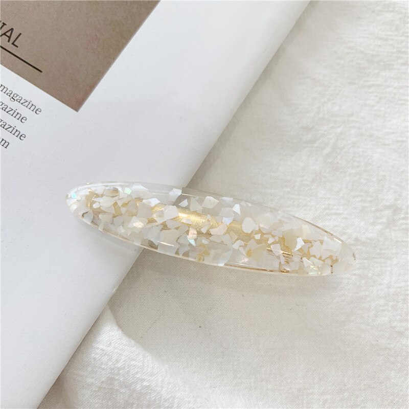 Woman's Crystal Hair Rectangular Hairpin Acrylic Pin Metal Alloy Hairband Moon Circle Hairpin Girl Holder Accessories: 7