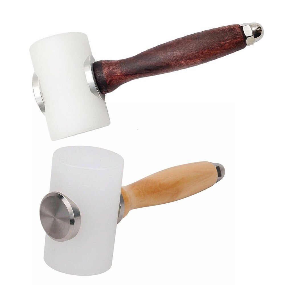 Leather Nylon Mallet Hammer Wooden Handle For Leathercraft Carving Stamping Sew Leather Cowhide Installation Tool