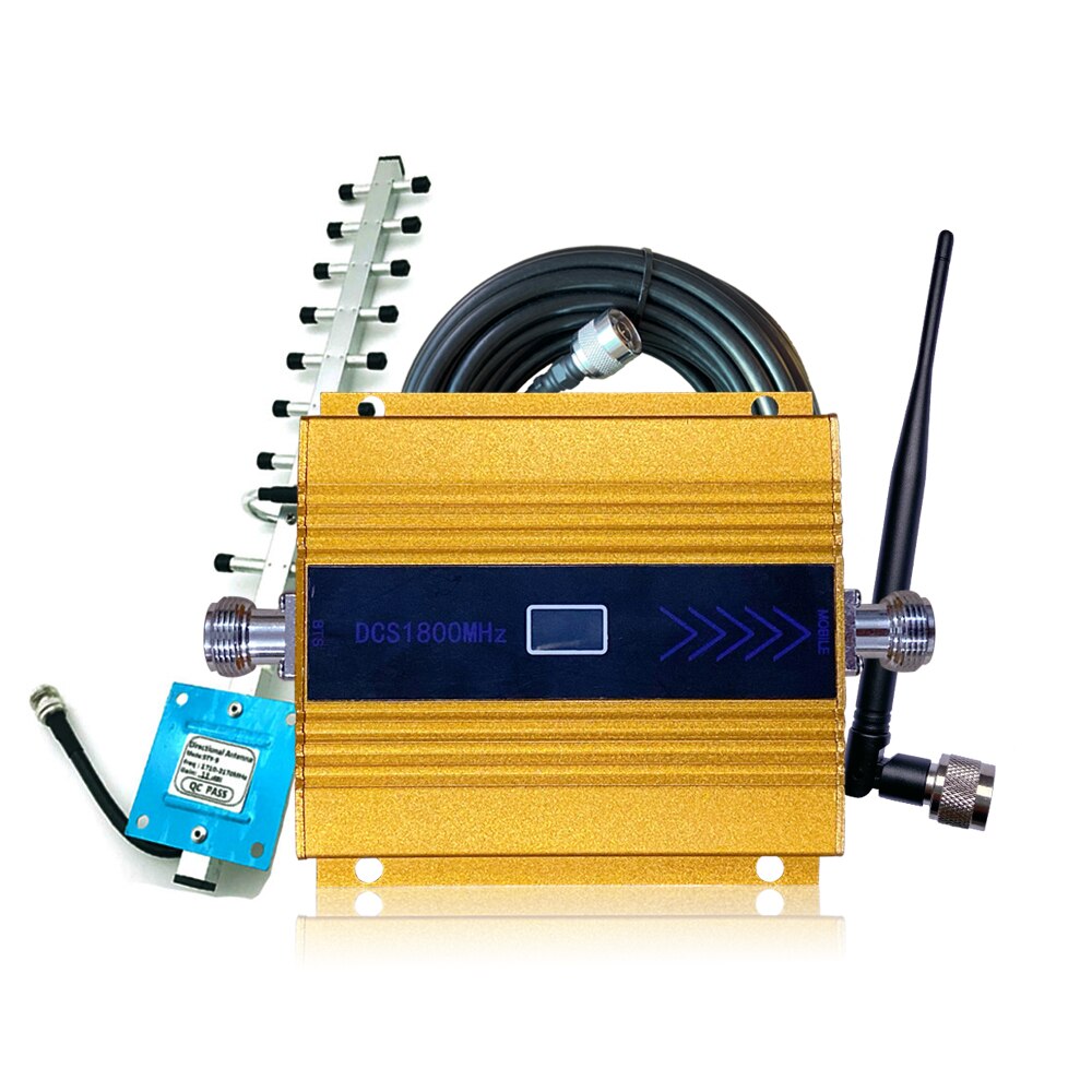 Signal Booster LCD affichage numérique DCS1800MHz téléphone portable Signal Booster téléphone portable Signal répéteur Signal amplificateur ensemble: US / Jaune