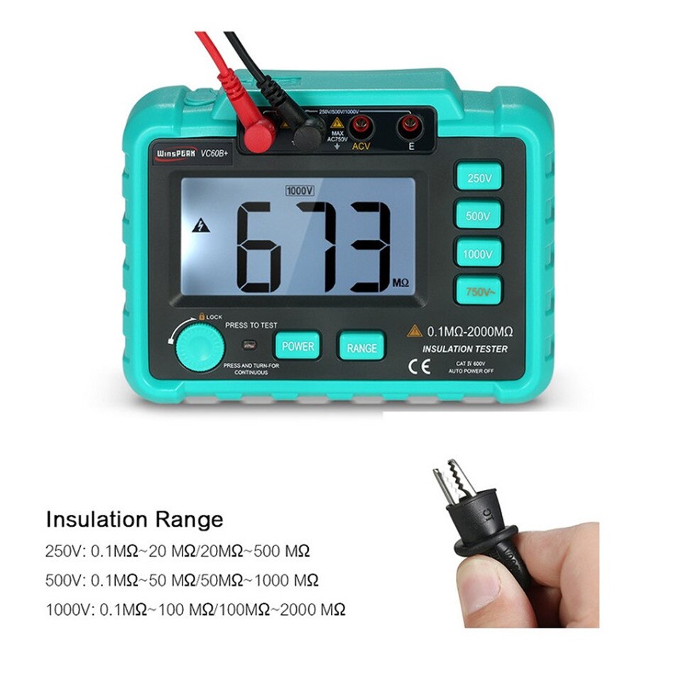VC60B 1000V megger insulation tester megohmmeter ohm tester insInsulation Resistance Tester Meters multimeter