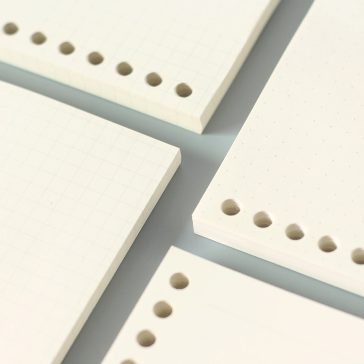 A5 B5 Spiral Notebook Refills Loose Leaf Multi Holes 60 Sheets Inner Pages Dot Grid Graph Papers