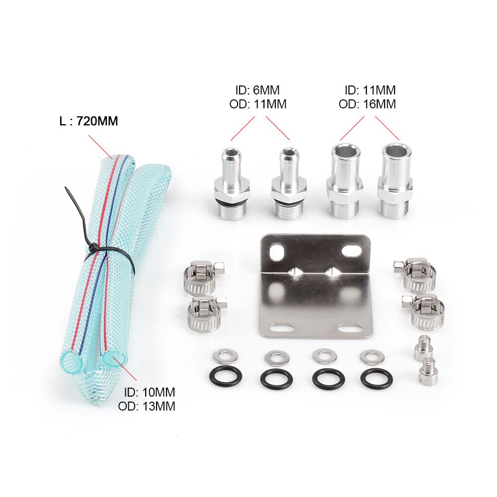 Universal Aluminum 10mm Engine Square Shape Oil Can Tank Reservoir 500ml Engine Fuel Black Red Blue Silver OCC018