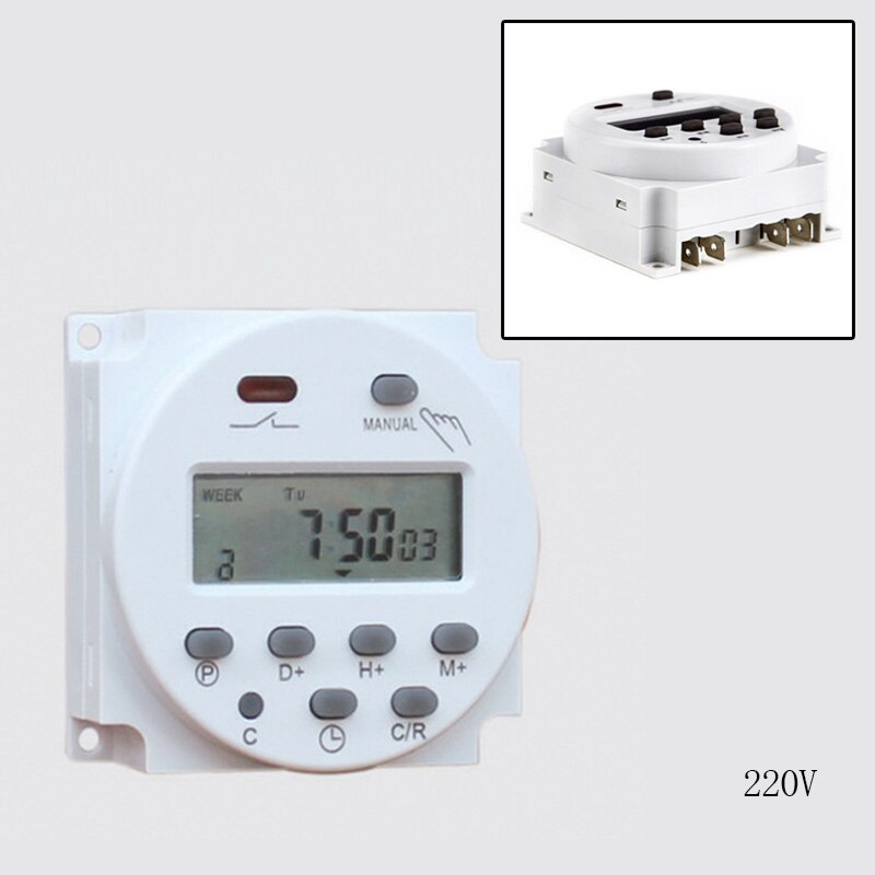 CN101A 12V 24V 110V 240V Digital LCD Power Timer Programmable Time Switch Alarm Clock Light Timer Switch