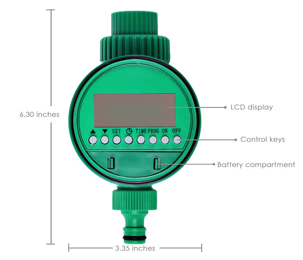 Pantalla LCD, temporizador electrónico automático de agua, controlador de riego de jardín, válvula solenoide, sistema de riego Digital inteligente