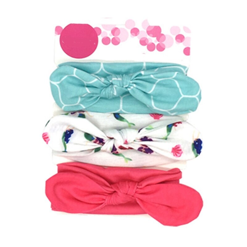 Bandeau élastique large à nœud extensible pour bébés filles, 3 pièces/ensemble, accessoires de coiffure, Turban: 8