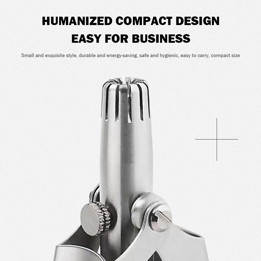 Tondeuse à cheveux manuelle en acier inoxydable pour raser les cheveux des oreilles du nez