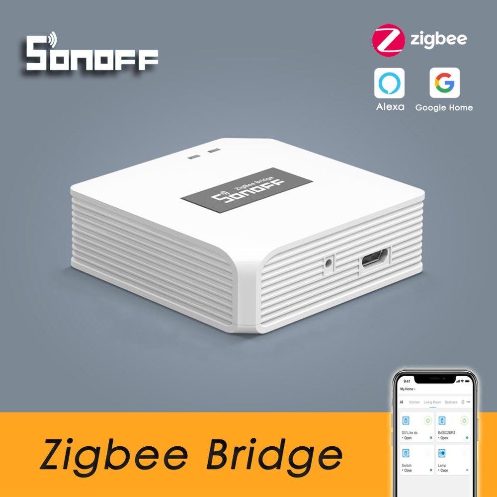 SONOFF Zigbee Bridge Hub Gateway for Zigbee Switch PIR Motion Sensor Zigbee Door Sensor, eWeLink App Work with Alexa Google Home