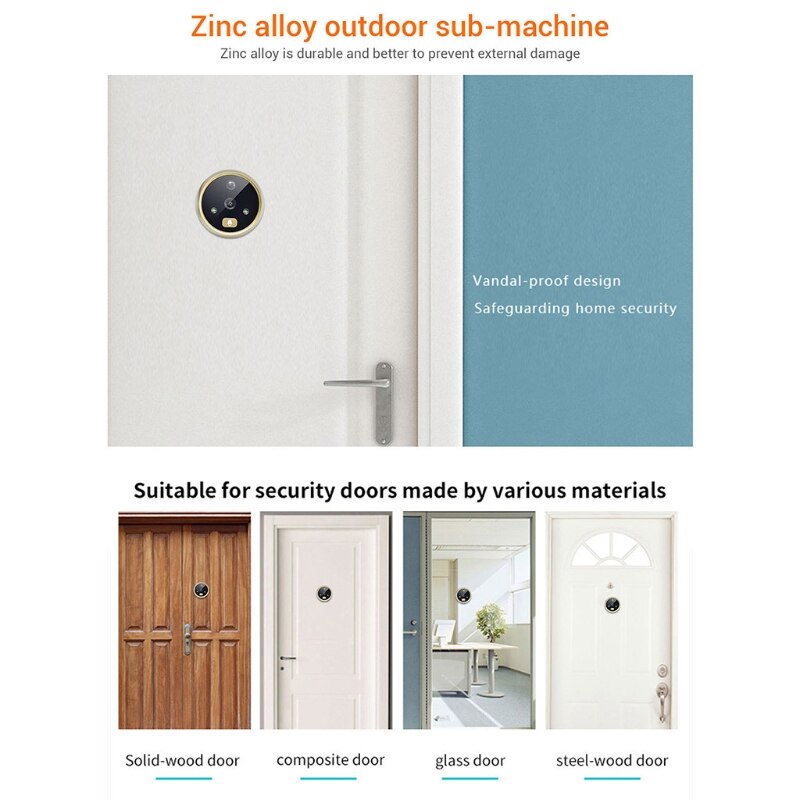 4.3 inch lcd  c07 digitale deurspion nachtzicht bewegingsdetectie deurbel  l9cc