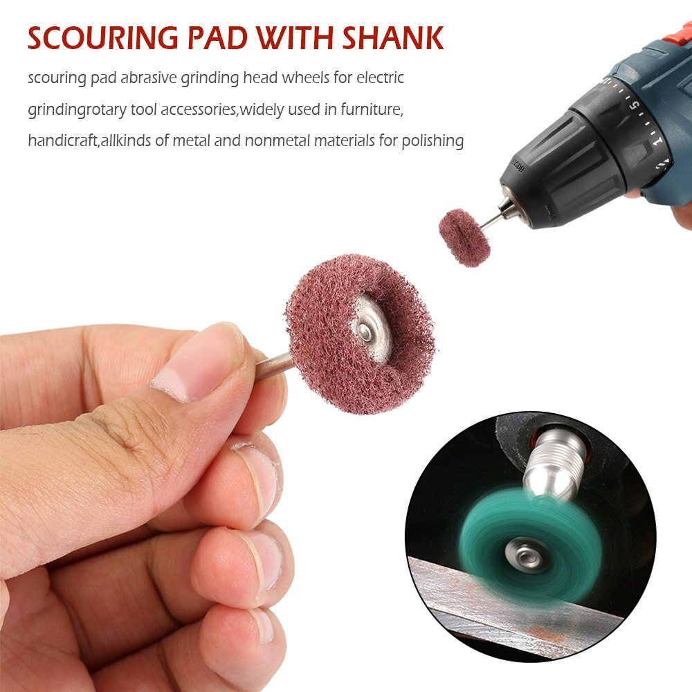 80 Pcs/set Mini Drill Abrasive Brush Scouring Pad Abrasive Wheel Buffing Polishing Wheel for Dremel Rotary Tool Accessories Set