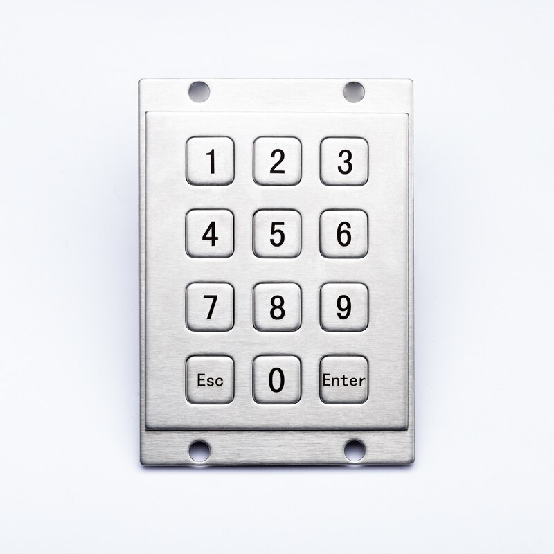 IP54 Wasserdicht 3x4 matrix Industrielle 304 Edelstahl 12 taste Metall Numerische Tastatur für Kiosk