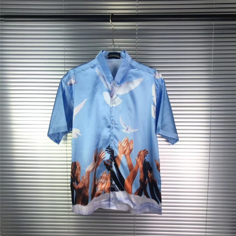 Blå fred due skjorte herre kvinder 1:1 top t-shirts peace due skjorter