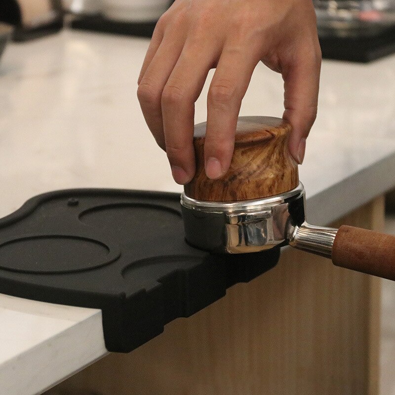 58.35mm Coffee Distributor Rosewood Handle 304 Stainless Steel Espresso Tamper Hammer for Coffee Machines