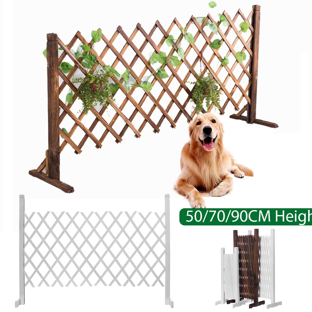Garden Fence Gecoration Wood Expanding Fence Gate Panel for Cafe Home Yard Garden Plant Climb Trellis partition Decorative