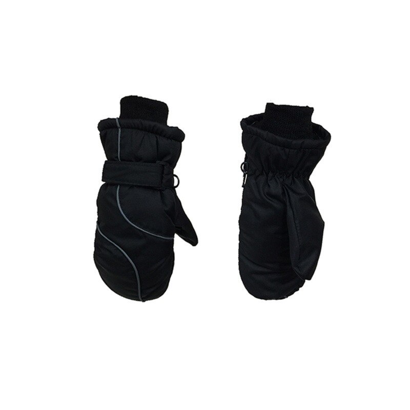 1 Pair Children's Ski Mittens Girls Boys Snow Warm Winter Gloves Outdoor Waterproof Windproof Thicken for Snowboard Gloves: Black