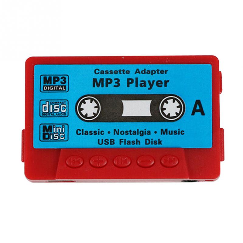 Tape Shape Mini MP3 Player Red Cute Sport Music Player Rechargeable USB Port Retro MP3 Support TF Card Reader for Kid