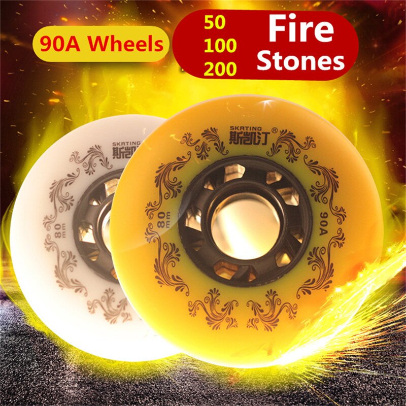 52 104 208 brand sten skøjtehjul til rulleskøjter sko hvide gule rulleskøjter hjul [ 72mm 76mm 80mm ]