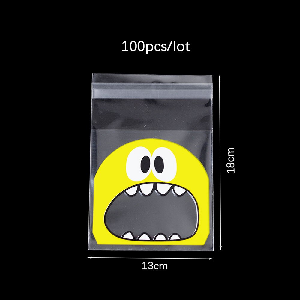 100Pcs Translucent Dot Plastic Biscuit Packaging Bag Opp Bag Wedding Birthday Party Cookie Baking Packaging Bag Candy Bag: I 7x7cm